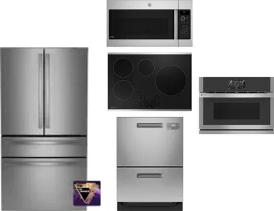 5 Piece Package Includes Refrigerator, Cooktop, Wall Oven, Microwave And Dishwasher
